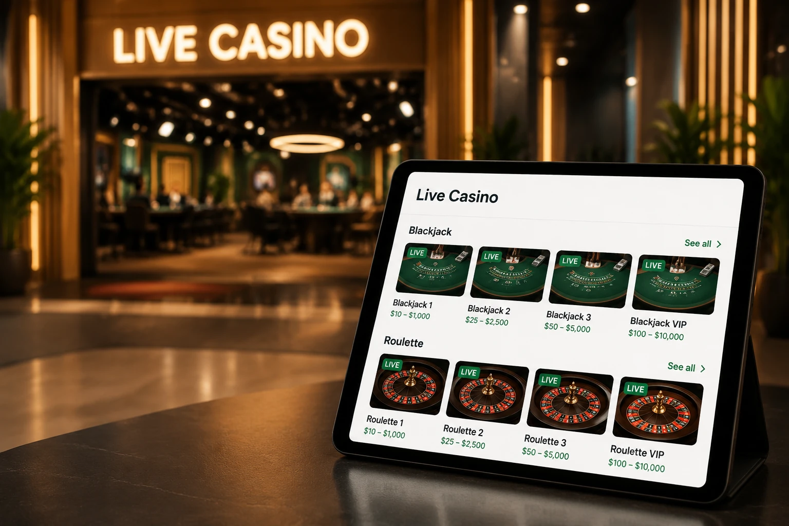 Table Games and Classic Casino Titles